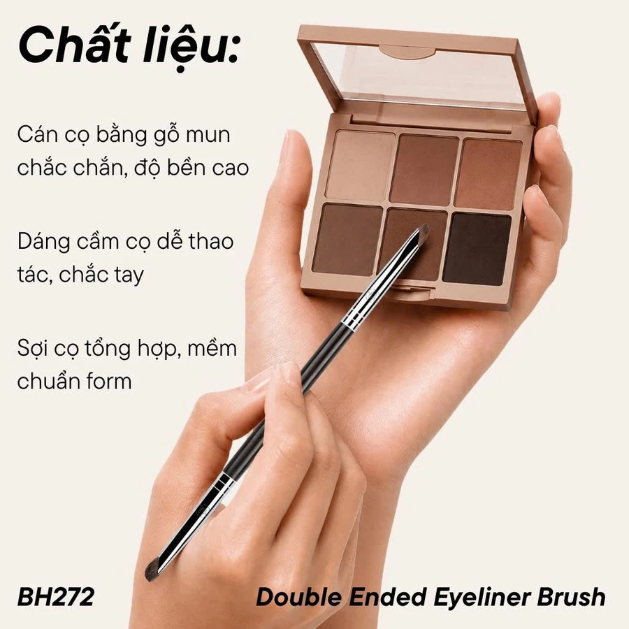 Cọ Kẻ Mắt Hai Đầu BH Cosmetics Double Ended Eyeliner Brush BH272